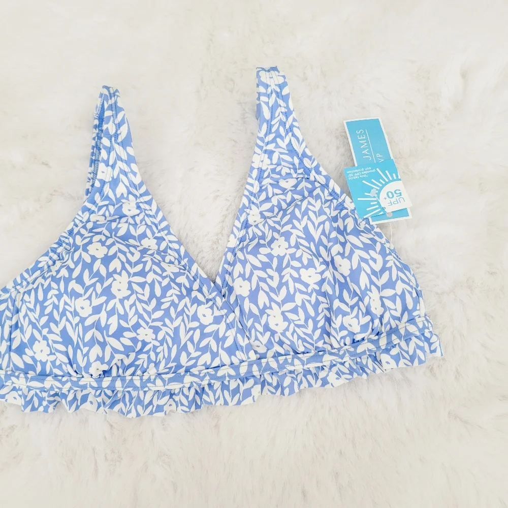 🐋DRAPPER JAMES RUFFLE TRIANGLE BIKINI TOP SIZE XL